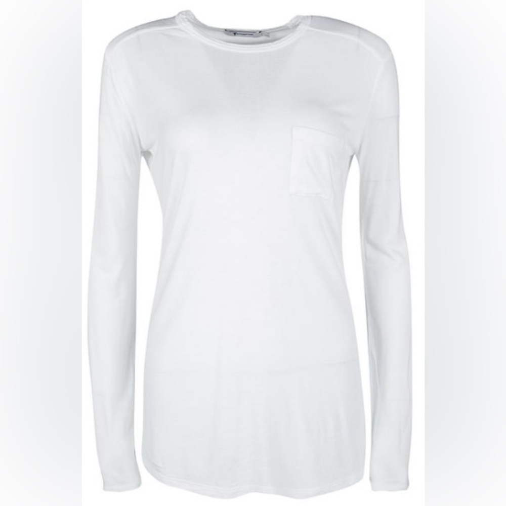 ALEXANDER WANG NWOT Size L, Long Sleeve Rayon White Tee